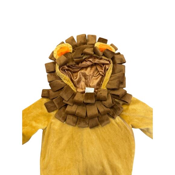 Lion Halloween Costume One Piece Zip-up With Hood Tail Size 12-24 Months - Picture 1 of 9